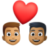 Couple With Heart: Man, Man, Medium Skin Tone, Medium-dark Skin Tone Emoji Copy Paste ― 👨🏽‍❤️‍👨🏾 - facebook
