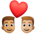 Couple With Heart: Man, Man, Medium Skin Tone, Medium-light Skin Tone Emoji Copy Paste ― 👨🏽‍❤️‍👨🏼 - facebook