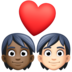 Couple With Heart: Person, Person, Dark Skin Tone, Light Skin Tone Emoji Copy Paste ― 🧑🏿‍❤️‍🧑🏻 - facebook