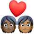 Couple With Heart: Person, Person, Dark Skin Tone, Medium-dark Skin Tone Emoji Copy Paste ― 🧑🏿‍❤️‍🧑🏾 - facebook