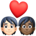 Couple With Heart: Person, Person, Light Skin Tone, Dark Skin Tone Emoji Copy Paste ― 🧑🏻‍❤️‍🧑🏿 - facebook