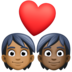 Couple With Heart: Person, Person, Medium-dark Skin Tone, Dark Skin Tone Emoji Copy Paste ― 🧑🏾‍❤️‍🧑🏿 - facebook