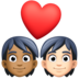 Couple With Heart: Person, Person, Medium-dark Skin Tone, Light Skin Tone Emoji Copy Paste ― 🧑🏾‍❤️‍🧑🏻 - facebook