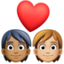 Couple With Heart: Person, Person, Medium-dark Skin Tone, Medium-light Skin Tone Emoji Copy Paste ― 🧑🏾‍❤️‍🧑🏼 - facebook