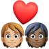 Couple With Heart: Person, Person, Medium-light Skin Tone, Dark Skin Tone Emoji Copy Paste ― 🧑🏼‍❤️‍🧑🏿 - facebook