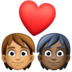 Couple With Heart: Person, Person, Medium Skin Tone, Dark Skin Tone Emoji Copy Paste ― 🧑🏽‍❤️‍🧑🏿 - facebook