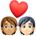 Couple With Heart: Person, Person, Medium Skin Tone, Light Skin Tone Emoji Copy Paste ― 🧑🏽‍❤️‍🧑🏻 - facebook