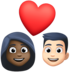 Couple With Heart: Woman, Man, Dark Skin Tone, Light Skin Tone Emoji Copy Paste ― 👩🏿‍❤️‍👨🏻 - facebook