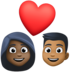 Couple With Heart: Woman, Man, Dark Skin Tone, Medium-dark Skin Tone Emoji Copy Paste ― 👩🏿‍❤️‍👨🏾 - facebook
