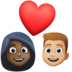 Couple With Heart: Woman, Man, Dark Skin Tone, Medium-light Skin Tone Emoji Copy Paste ― 👩🏿‍❤️‍👨🏼 - facebook