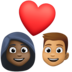 Couple With Heart: Woman, Man, Dark Skin Tone, Medium Skin Tone Emoji Copy Paste ― 👩🏿‍❤️‍👨🏽 - facebook