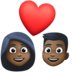 Couple With Heart: Woman, Man, Dark Skin Tone Emoji Copy Paste ― 👩🏿‍❤️‍👨🏿 - facebook