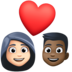 Couple With Heart: Woman, Man, Light Skin Tone, Dark Skin Tone Emoji Copy Paste ― 👩🏻‍❤️‍👨🏿 - facebook