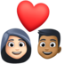 Couple With Heart: Woman, Man, Light Skin Tone, Medium-dark Skin Tone Emoji Copy Paste ― 👩🏻‍❤️‍👨🏾 - facebook