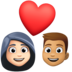 Couple With Heart: Woman, Man, Light Skin Tone, Medium Skin Tone Emoji Copy Paste ― 👩🏻‍❤️‍👨🏽 - facebook
