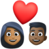 Couple With Heart: Woman, Man, Medium-dark Skin Tone, Dark Skin Tone Emoji Copy Paste ― 👩🏾‍❤️‍👨🏿 - facebook