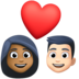 Couple With Heart: Woman, Man, Medium-dark Skin Tone, Light Skin Tone Emoji Copy Paste ― 👩🏾‍❤️‍👨🏻 - facebook