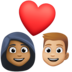 Couple With Heart: Woman, Man, Medium-dark Skin Tone, Medium-light Skin Tone Emoji Copy Paste ― 👩🏾‍❤️‍👨🏼 - facebook