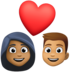 Couple With Heart: Woman, Man, Medium-dark Skin Tone, Medium Skin Tone Emoji Copy Paste ― 👩🏾‍❤️‍👨🏽 - facebook