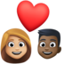 Couple With Heart: Woman, Man, Medium-light Skin Tone, Dark Skin Tone Emoji Copy Paste ― 👩🏼‍❤️‍👨🏿 - facebook