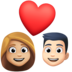 Couple With Heart: Woman, Man, Medium-light Skin Tone, Light Skin Tone Emoji Copy Paste ― 👩🏼‍❤️‍👨🏻 - facebook