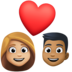 Couple With Heart: Woman, Man, Medium-light Skin Tone, Medium-dark Skin Tone Emoji Copy Paste ― 👩🏼‍❤️‍👨🏾 - facebook