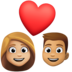 Couple With Heart: Woman, Man, Medium-light Skin Tone, Medium Skin Tone Emoji Copy Paste ― 👩🏼‍❤️‍👨🏽 - facebook