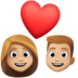 Couple With Heart: Woman, Man, Medium-light Skin Tone Emoji Copy Paste ― 👩🏼‍❤️‍👨🏼 - facebook