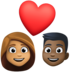 Couple With Heart: Woman, Man, Medium Skin Tone, Dark Skin Tone Emoji Copy Paste ― 👩🏽‍❤️‍👨🏿 - facebook