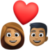 Couple With Heart: Woman, Man, Medium Skin Tone, Medium-dark Skin Tone Emoji Copy Paste ― 👩🏽‍❤️‍👨🏾 - facebook