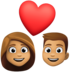 Couple With Heart: Woman, Man, Medium Skin Tone Emoji Copy Paste ― 👩🏽‍❤️‍👨🏽 - facebook