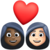 Couple With Heart: Woman, Woman, Dark Skin Tone, Light Skin Tone Emoji Copy Paste ― 👩🏿‍❤️‍👩🏻 - facebook