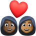 Couple With Heart: Woman, Woman, Dark Skin Tone, Medium-dark Skin Tone Emoji Copy Paste ― 👩🏿‍❤️‍👩🏾 - facebook