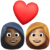 Couple With Heart: Woman, Woman, Dark Skin Tone, Medium-light Skin Tone Emoji Copy Paste ― 👩🏿‍❤️‍👩🏼 - facebook