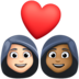 Couple With Heart: Woman, Woman, Light Skin Tone, Medium-dark Skin Tone Emoji Copy Paste ― 👩🏻‍❤️‍👩🏾 - facebook