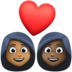 Couple With Heart: Woman, Woman, Medium-dark Skin Tone, Dark Skin Tone Emoji Copy Paste ― 👩🏾‍❤️‍👩🏿 - facebook