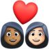 Couple With Heart: Woman, Woman, Medium-dark Skin Tone, Light Skin Tone Emoji Copy Paste ― 👩🏾‍❤️‍👩🏻 - facebook