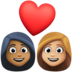 Couple With Heart: Woman, Woman, Medium-dark Skin Tone, Medium-light Skin Tone Emoji Copy Paste ― 👩🏾‍❤️‍👩🏼 - facebook