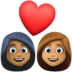 Couple With Heart: Woman, Woman, Medium-dark Skin Tone, Medium Skin Tone Emoji Copy Paste ― 👩🏾‍❤️‍👩🏽 - facebook