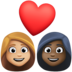 Couple With Heart: Woman, Woman, Medium-light Skin Tone, Dark Skin Tone Emoji Copy Paste ― 👩🏼‍❤️‍👩🏿 - facebook