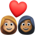 Couple With Heart: Woman, Woman, Medium-light Skin Tone, Medium-dark Skin Tone Emoji Copy Paste ― 👩🏼‍❤️‍👩🏾 - facebook