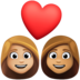 Couple With Heart: Woman, Woman, Medium-light Skin Tone, Medium Skin Tone Emoji Copy Paste ― 👩🏼‍❤️‍👩🏽 - facebook