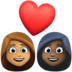Couple With Heart: Woman, Woman, Medium Skin Tone, Dark Skin Tone Emoji Copy Paste ― 👩🏽‍❤️‍👩🏿 - facebook