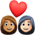 Couple With Heart: Woman, Woman, Medium Skin Tone, Light Skin Tone Emoji Copy Paste ― 👩🏽‍❤️‍👩🏻 - facebook