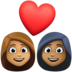 Couple With Heart: Woman, Woman, Medium Skin Tone, Medium-dark Skin Tone Emoji Copy Paste ― 👩🏽‍❤️‍👩🏾 - facebook