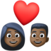 Couple With Heart: Dark Skin Tone Emoji Copy Paste ― 💑🏿 - facebook