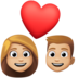 Couple With Heart: Medium-light Skin Tone Emoji Copy Paste ― 💑🏼 - facebook