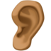 Ear: Medium-dark Skin Tone Emoji Copy Paste ― 👂🏾 - facebook