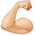Flexed Biceps: Medium-light Skin Tone Emoji Copy Paste ― 💪🏼 - facebook