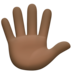 Hand With Fingers Splayed: Dark Skin Tone Emoji Copy Paste ― 🖐🏿 - facebook